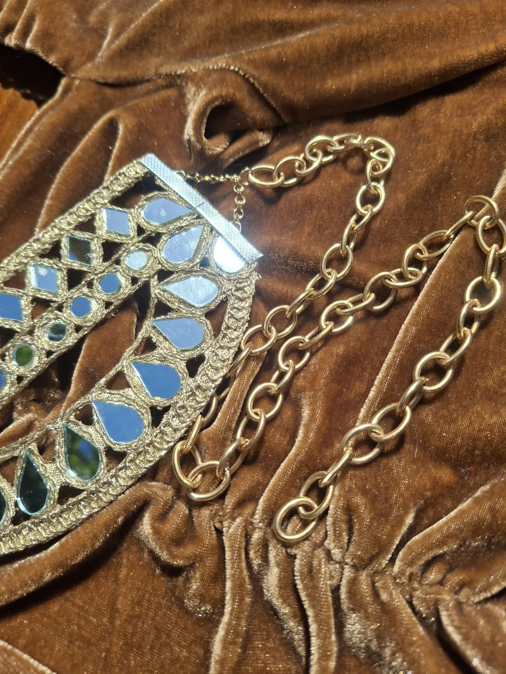 Handmade Boho Mirror Chain Belt Festival Chic Party Unique Artisan